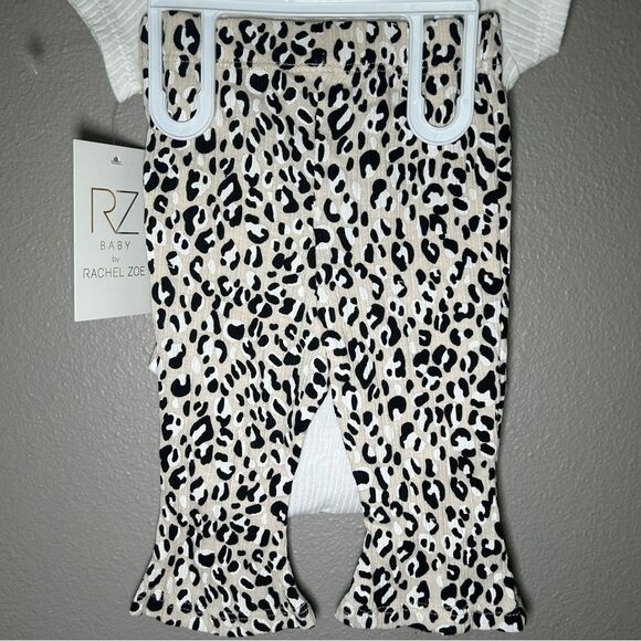 NEW Rachel Zoe baby girl leopard print 3 piece set infant size 3-6 months - Picture 5 of 5